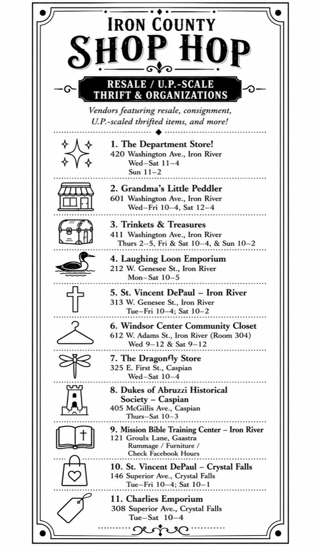 Shop Hop thrift and resale brochure panel